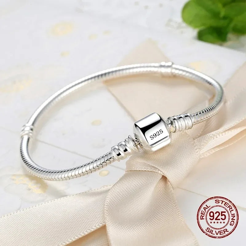925 Silver Charm Bracelet Soft Smooth