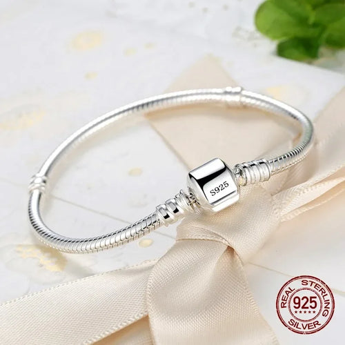 925 Silver Charm Bracelet Soft Smooth