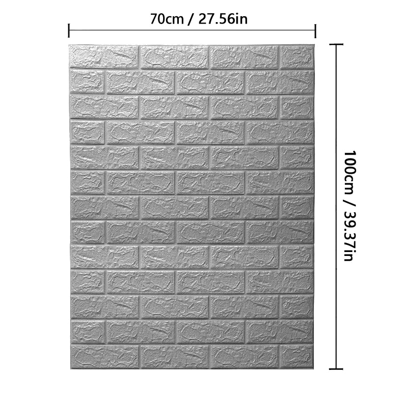 3D Soft Foam Brick Wallpaper Sticker Roll DIY Self Adhesive Living Room Home Kitchen Bathroom Decorative Wall Paper White Blue
