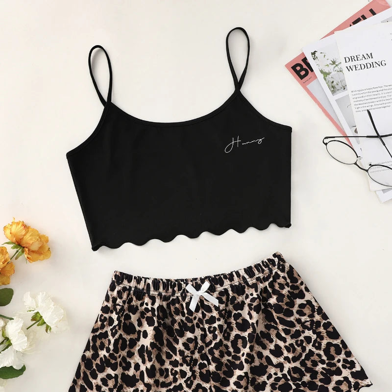 Leopard Print Sling Sleepwear