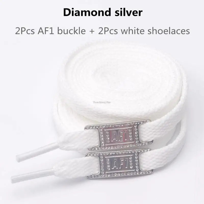 White Flat laces and Shoe Decoration Suit Sneaker Shoelace Fashion Air Force One Shoes Accessories