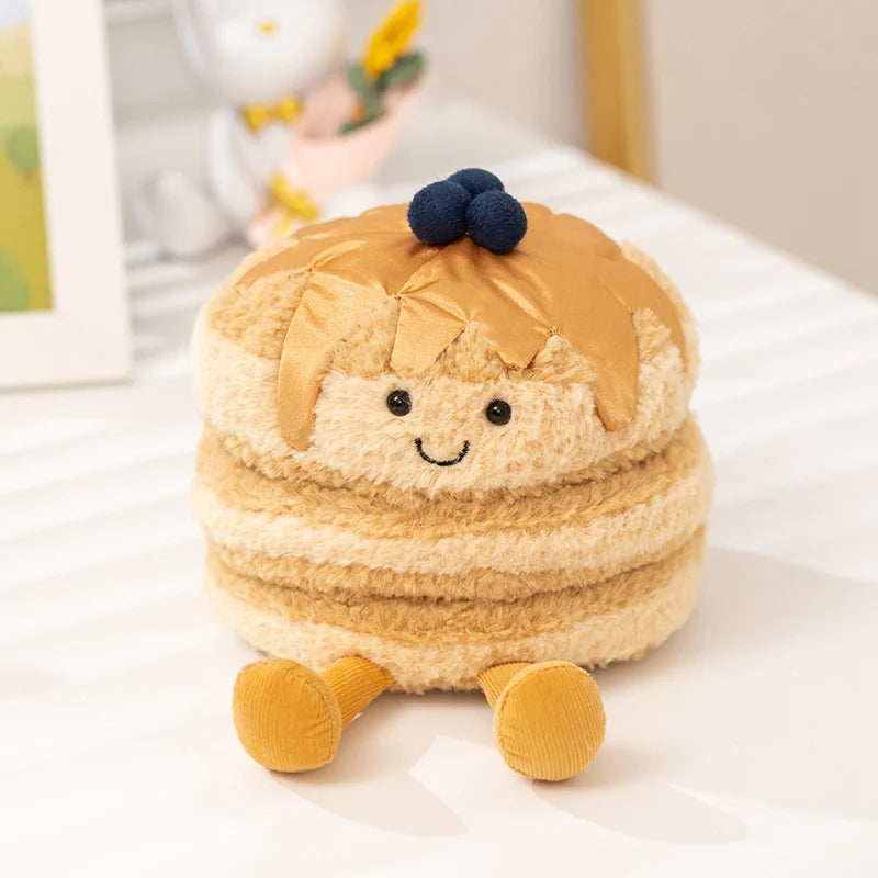Cute Strawberry/Lemon Tart Plush Toy Soft Stuffed Dessert Doll Kawaii Smiling Food Toy for Kids Birthday Xmas Gift Home Decor