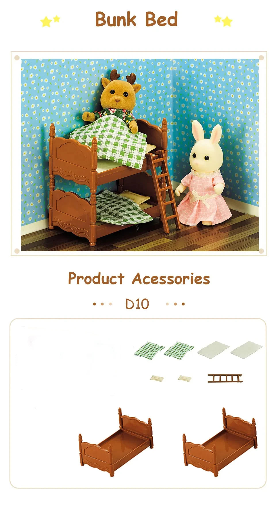 Miniature Furniture Forest Family Kitchen Toy