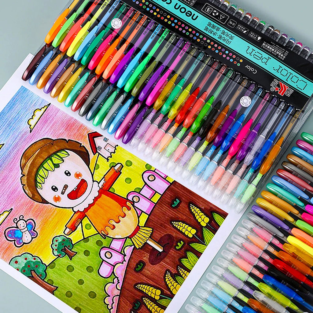 60Pcs Metallic Glitter Colors Gel Pens Set