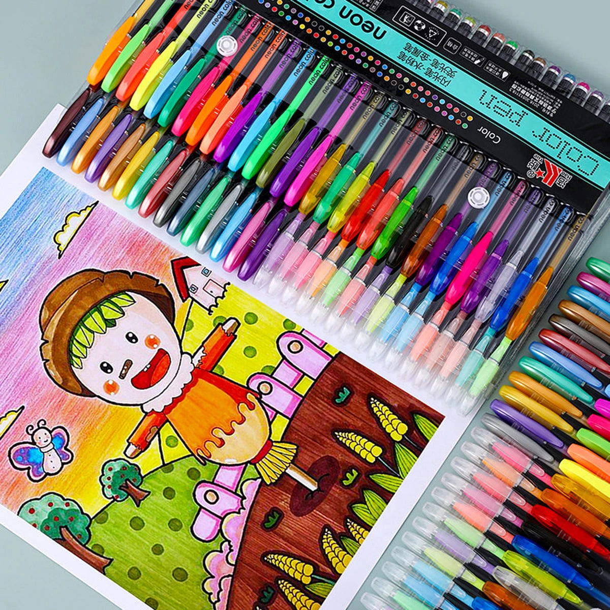 60Pcs Metallic Glitter Colors Gel Pens Set