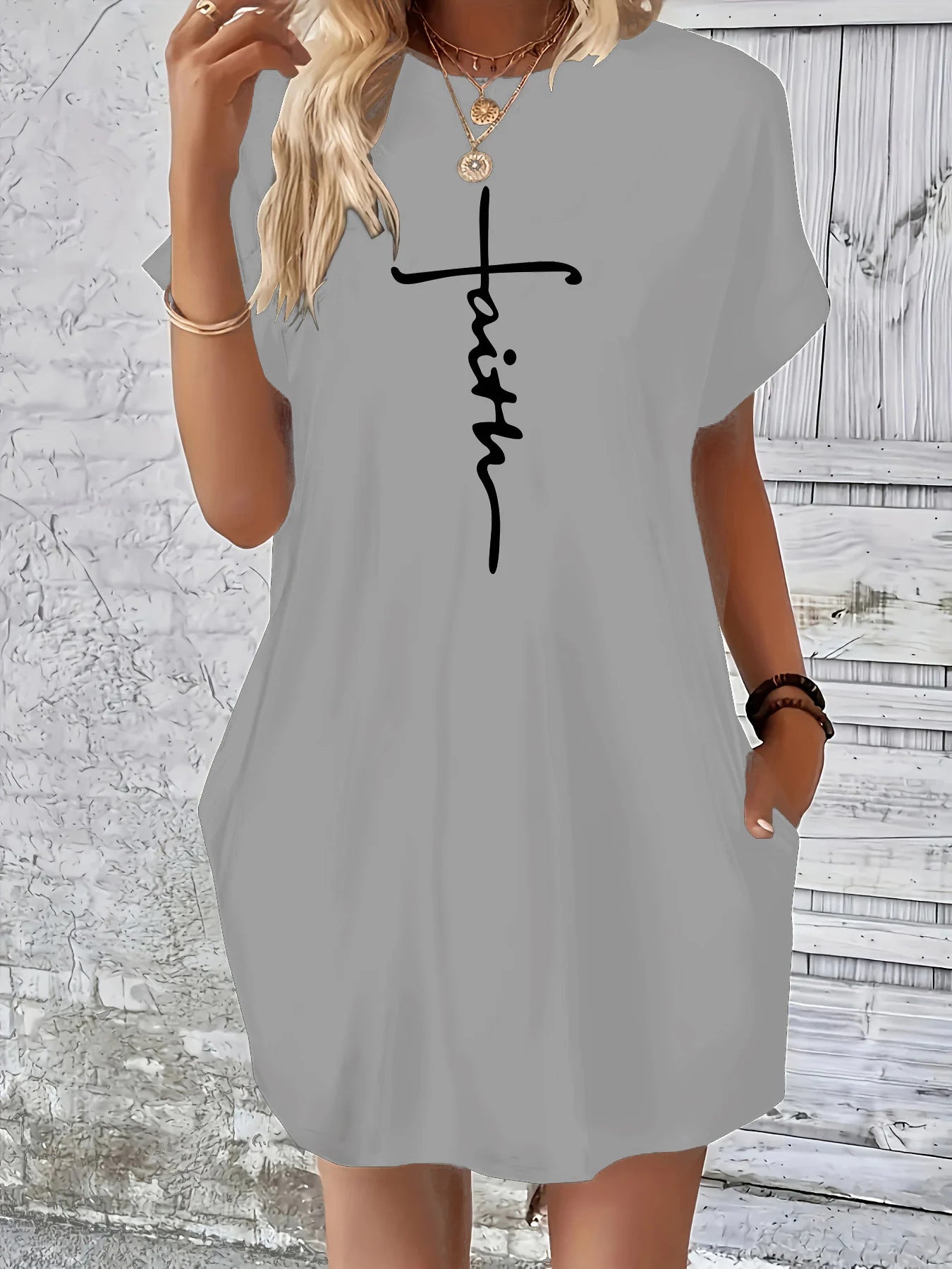 Faith Short Sleeve Pocket Dress