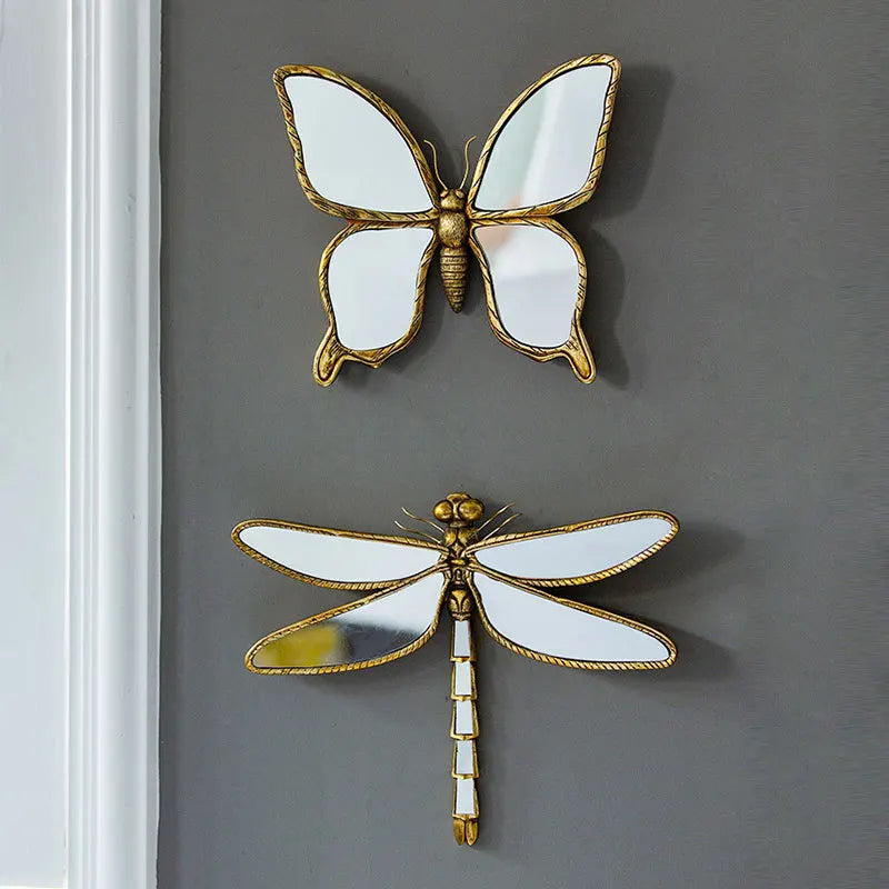 1PC, resin vintage butterfly and dragonfly charm, creative living room background wall decoration wall hanging home decoration