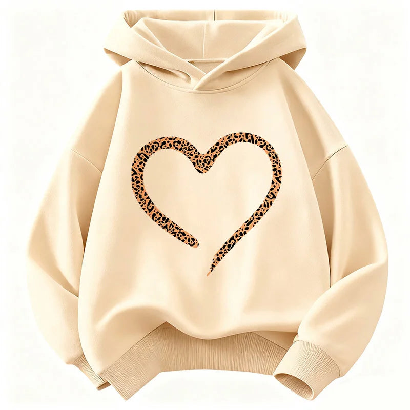 Leopard print heart sweater