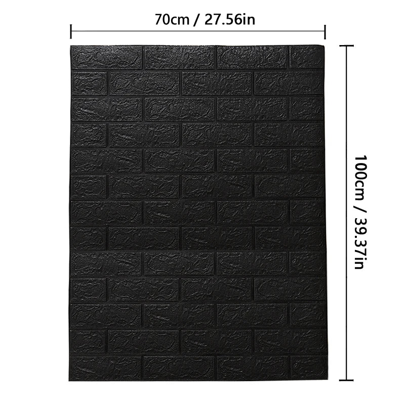 3D Soft Foam Brick Wallpaper Sticker Roll DIY Self Adhesive Living Room Home Kitchen Bathroom Decorative Wall Paper White Blue