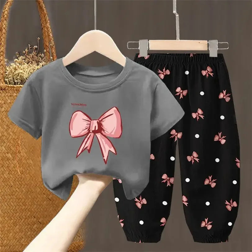 Summer T-shirt Top Pants 2pcs Set