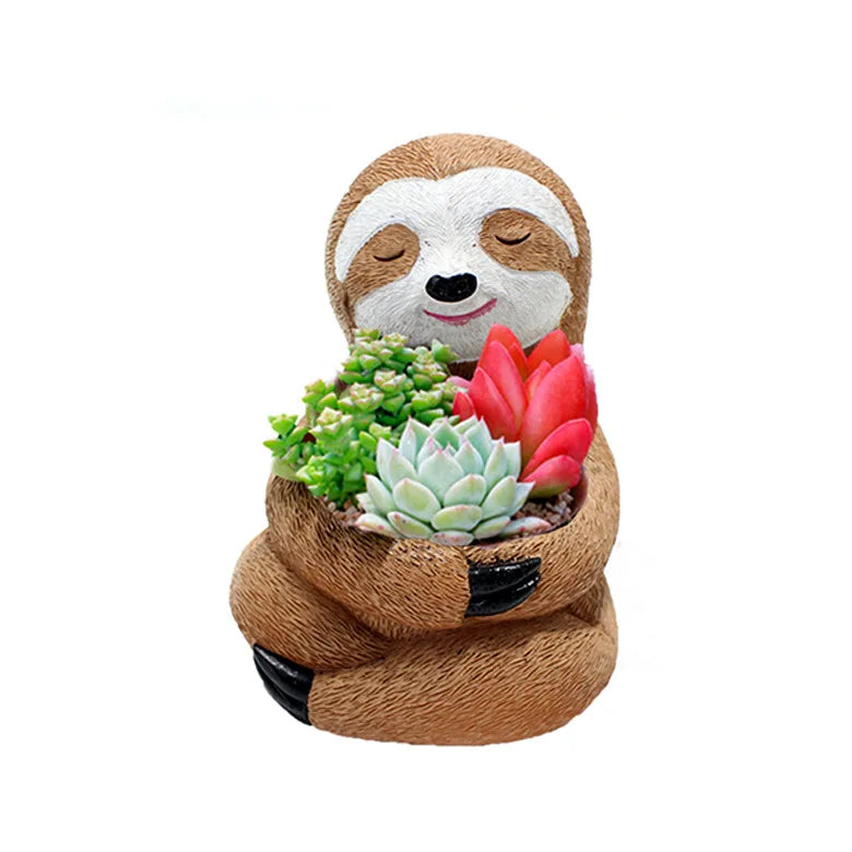 Cartoon Animal Succulent Flower Pot Cute Sloth Flowerpot Garden Planting Pot Desktop Home Decoration Ornaments Garden Planter
