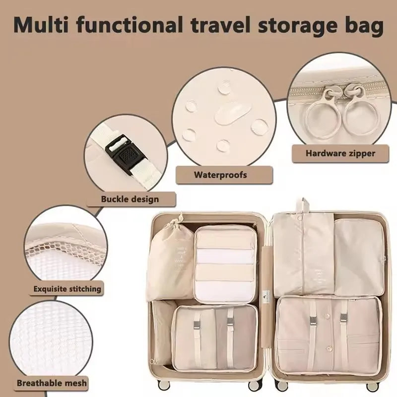 7/8/9-piece Set Travel Storage Bags