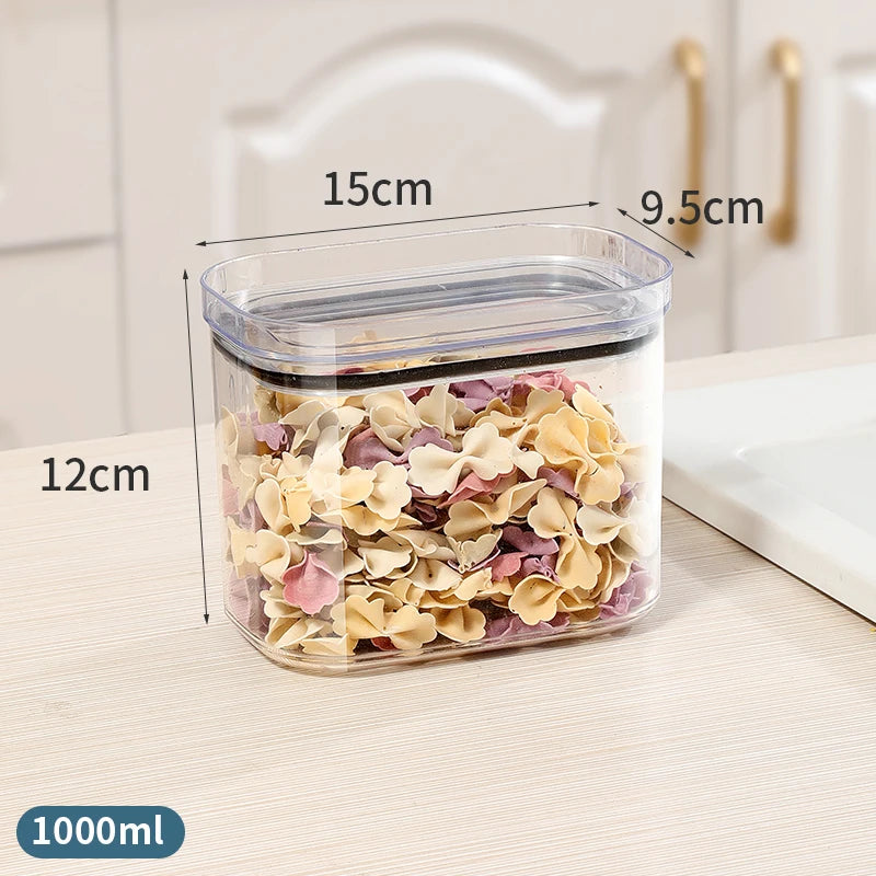 Large Capacity Sealed Jar Kitchen Cabinet Organizer Grain Soybean Nuts Storage Refrigerator Crisper Strong Plastic Sealed Tank