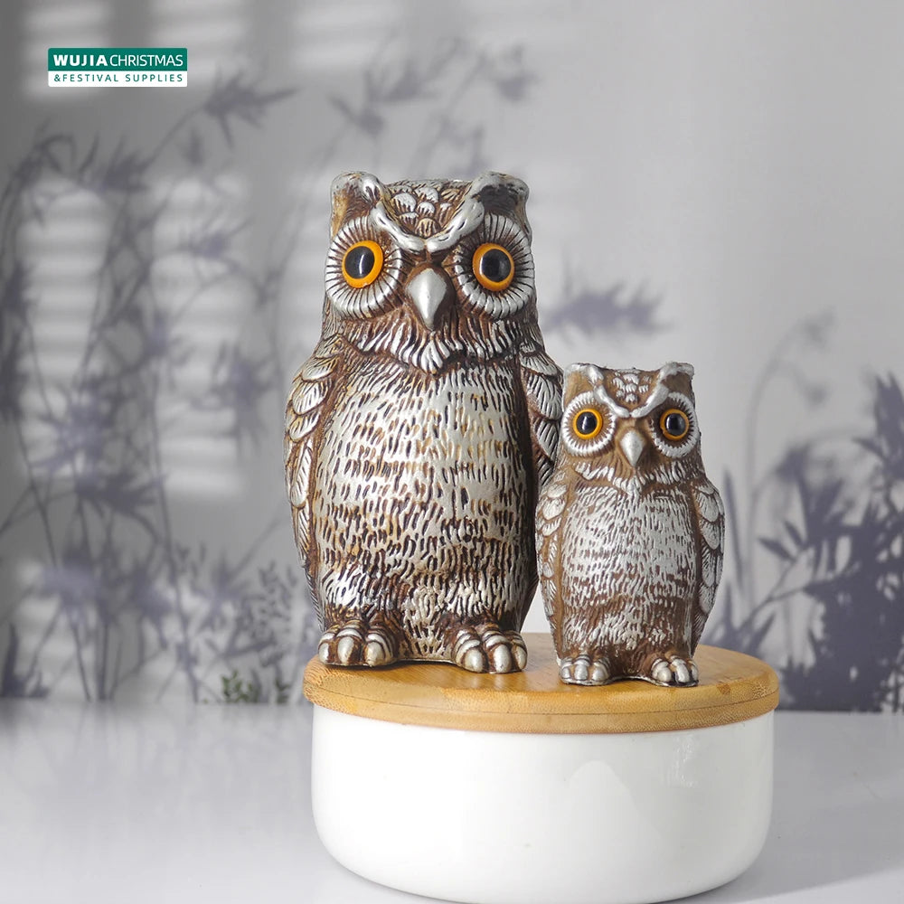 Garden Decor Realistic Owl Statue Scarecrow Fake Bird Scarer Lawn Garden Courtyard House Decorative Figurine Home Decoration Toy