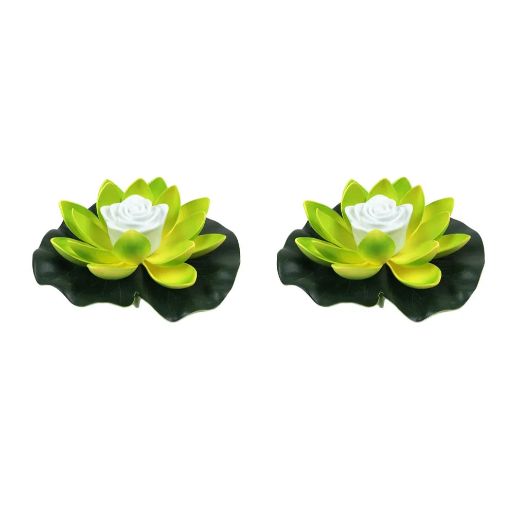 LED Waterproof Floating Lotus Light Battery Operated Artificial Lily Flower Night Lamp Pond Pool Garden Fish Tank Water Decor