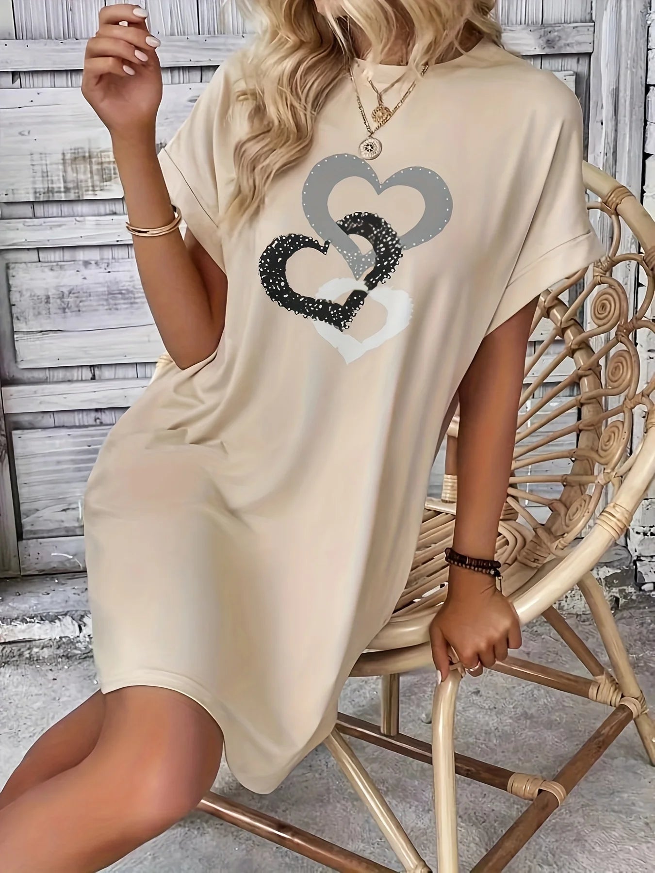 Tied knot hearts Tee- Dress