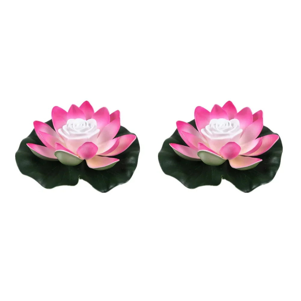 LED Waterproof Floating Lotus Light Battery Operated Artificial Lily Flower Night Lamp Pond Pool Garden Fish Tank Water Decor