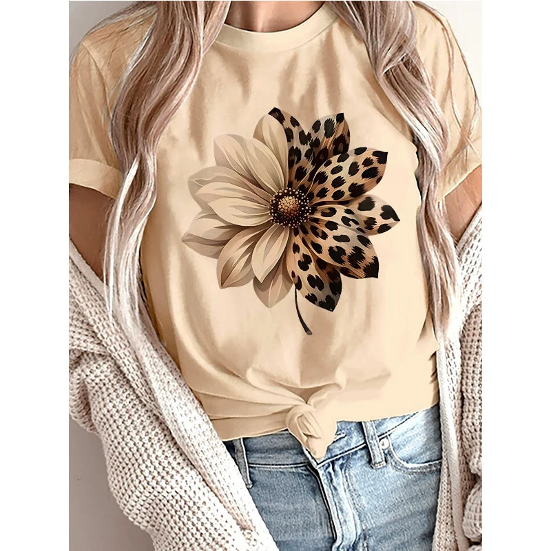 Women's Leopard Floral Tee