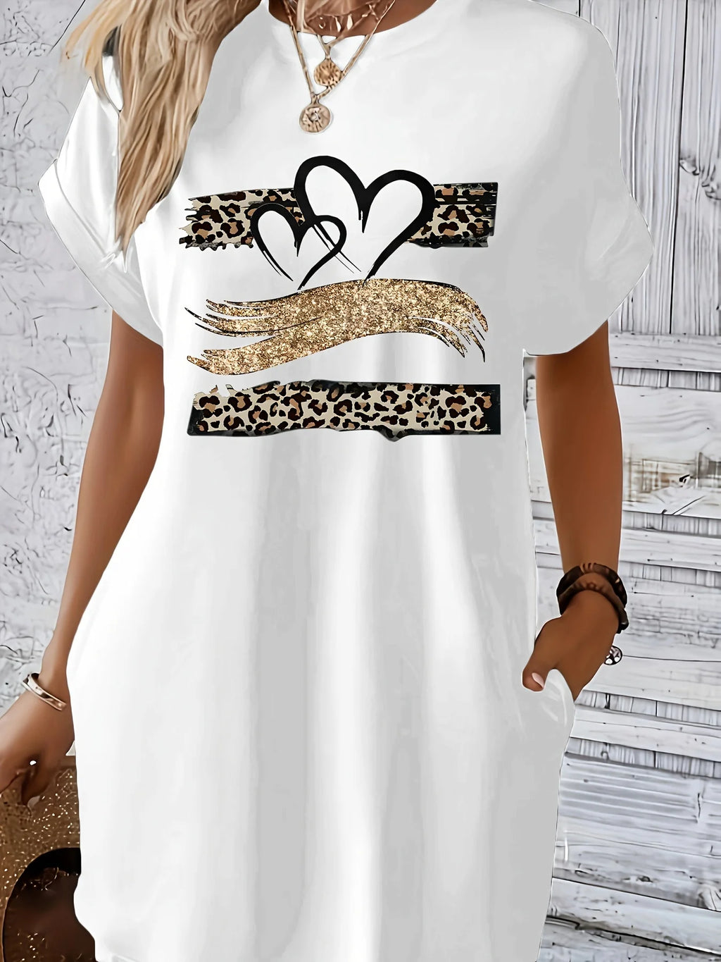 Knit TShirt Dress with heart