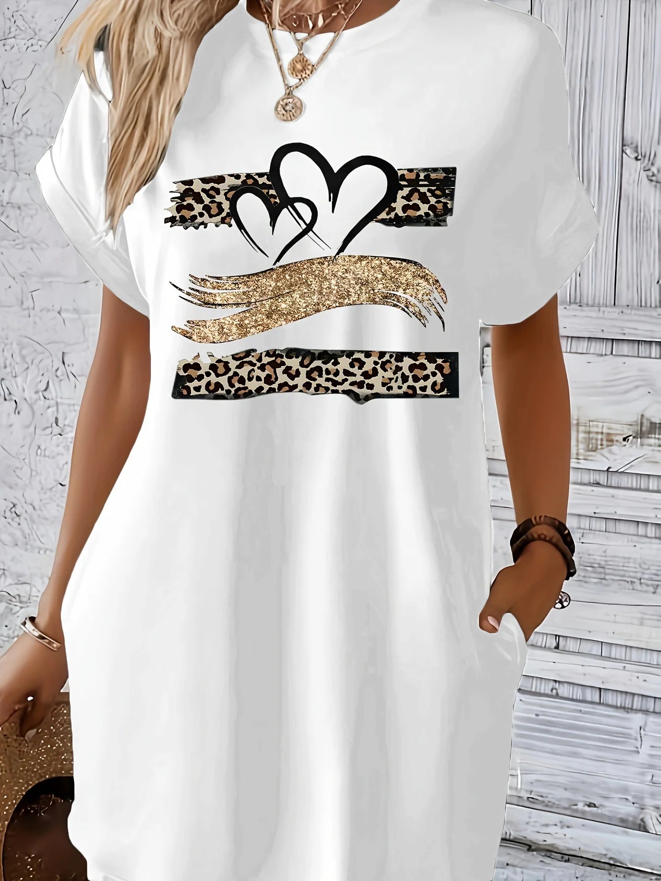 Knit TShirt Dress with heart