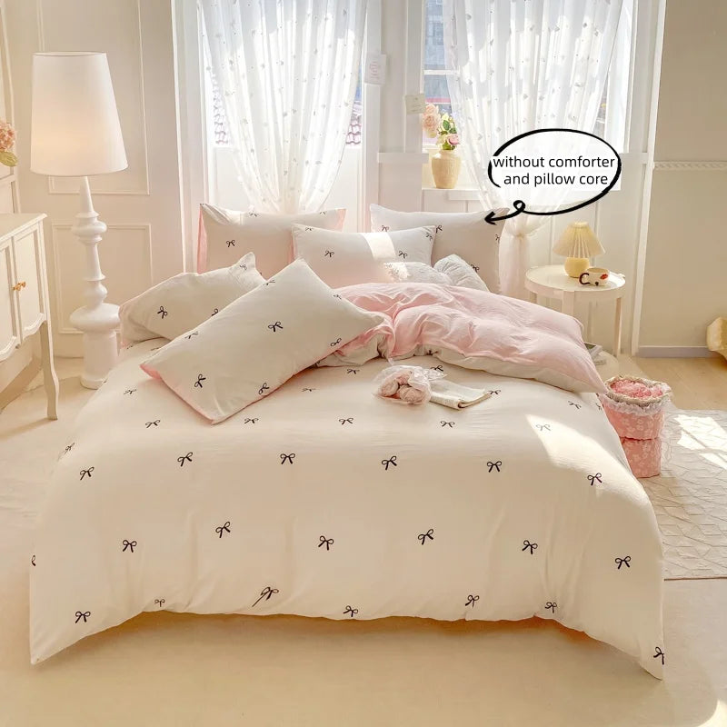 3 Piece Sheet Set  pink bowknot