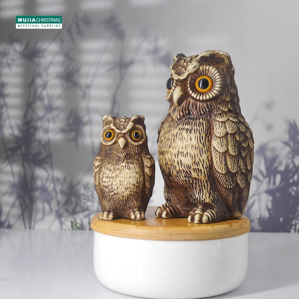 Garden Decor Realistic Owl Statue Scarecrow Fake Bird Scarer Lawn Garden Courtyard House Decorative Figurine Home Decoration Toy
