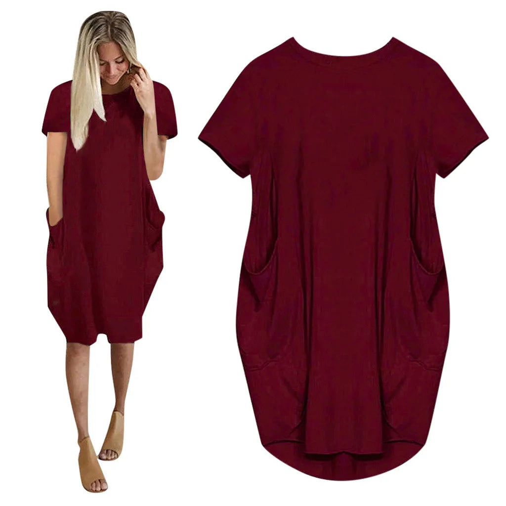 Plus Size Short Sleeve long dress