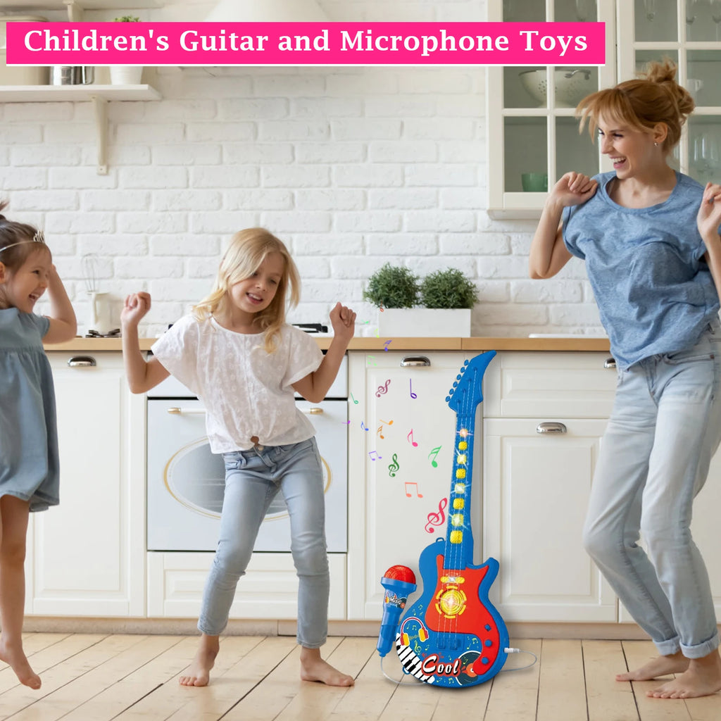 Children'S Guitar And Microphone Toys Guitar