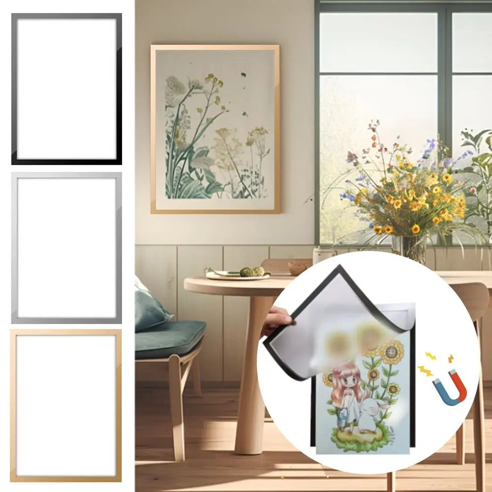 A4 Magnetic Photo Frame Magnetic Display Board Self Adhesive Soft Picture Frame Document Canvas Painting Shop Window Advertising