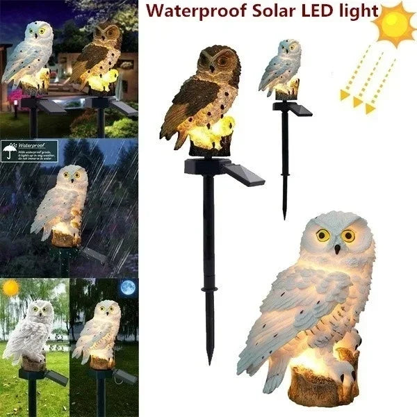 Owl Lights Outdoor Solar Powered Lawn Floor Lamp Waterproof Landscape Lighting Pathway LED Animal Lantern Yard Lawn Garden Decor
