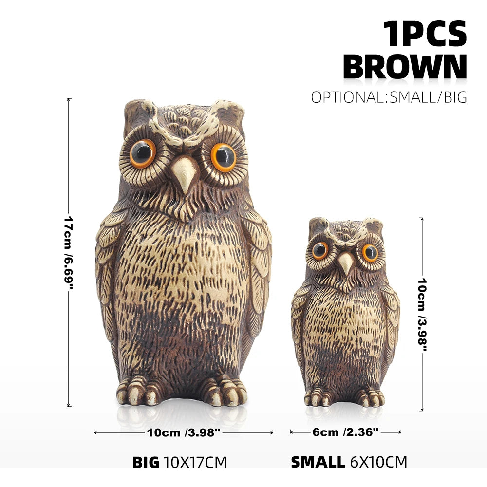 Garden Decor Realistic Owl Statue Scarecrow Fake Bird Scarer Lawn Garden Courtyard House Decorative Figurine Home Decoration Toy