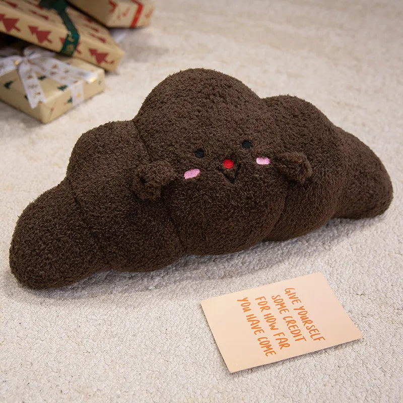 Plush Croissant Pillow Soft Simulation Food Bread Doll Soft Sofa Cushion Home Decor Cute Stuffed Toys Birthday Christmas Gift