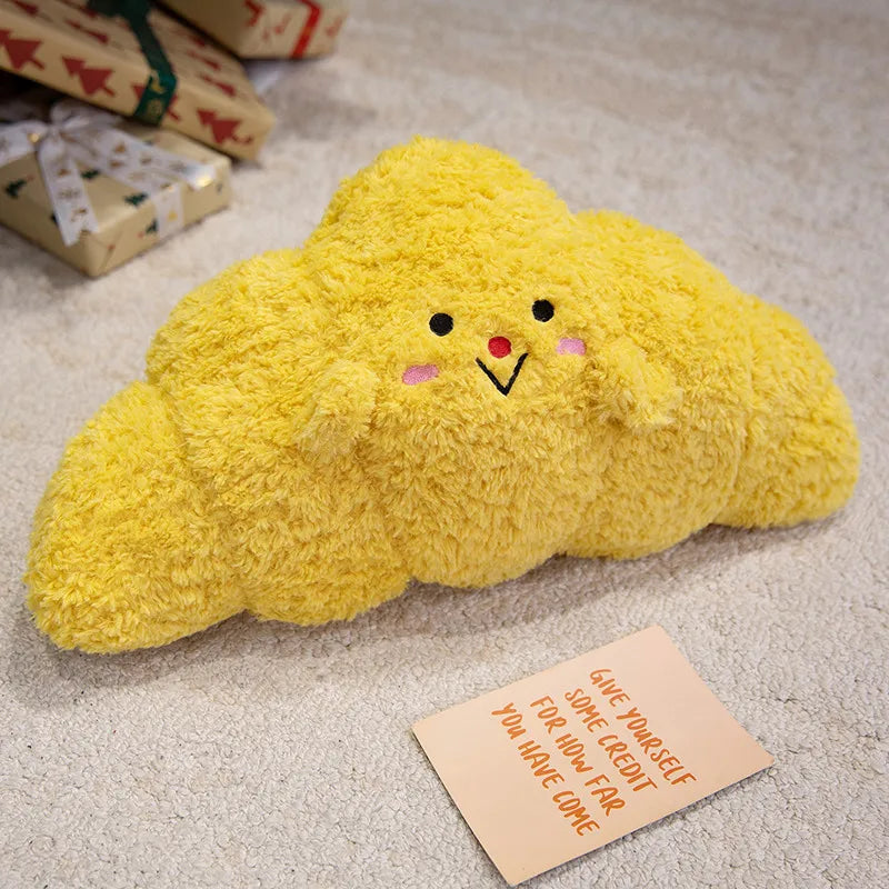 Plush Croissant Pillow Soft Simulation Food Bread Doll Soft Sofa Cushion Home Decor Cute Stuffed Toys Birthday Christmas Gift