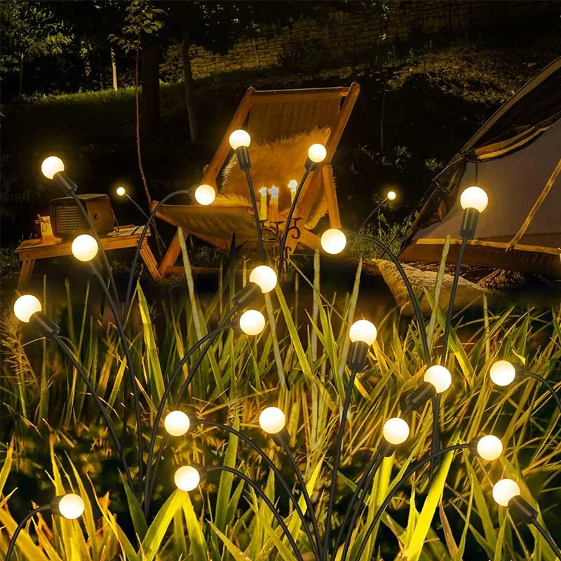Three Headed Firefly Solar Outdoor Waterproof Firefly Lamp Courtyard Garden Layout Atmosphere Decoration Creative Outdoor Lawn