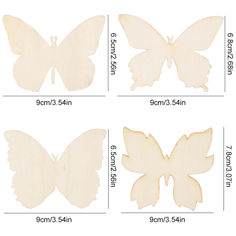 10pcs Wooden Butterfly templates