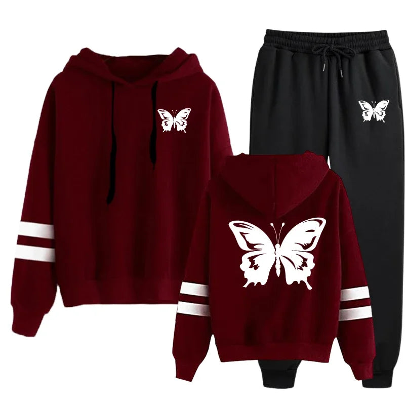 Butterfly Tracksuit Hoodie set