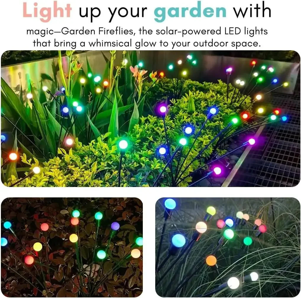 Three Headed Firefly Solar Outdoor Waterproof Firefly Lamp Courtyard Garden Layout Atmosphere Decoration Creative Outdoor Lawn