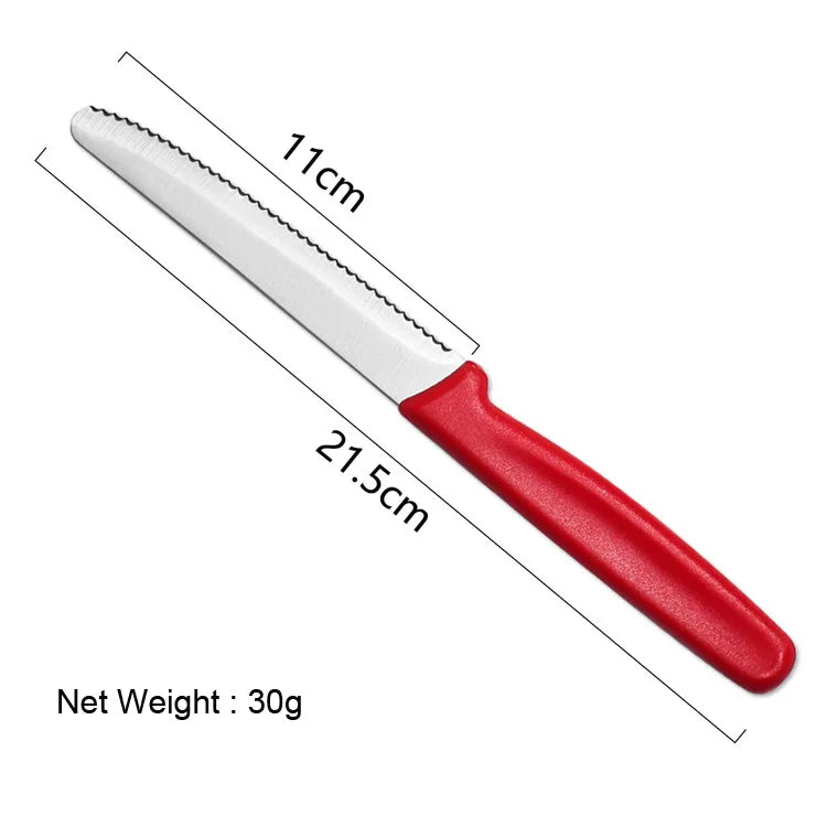 4/6/8 Stainless Steel Serrated Steak knife Round Tip Fruit And Vegetable Paring Knife Kitchen Baking Toast Serrated Bread Knives