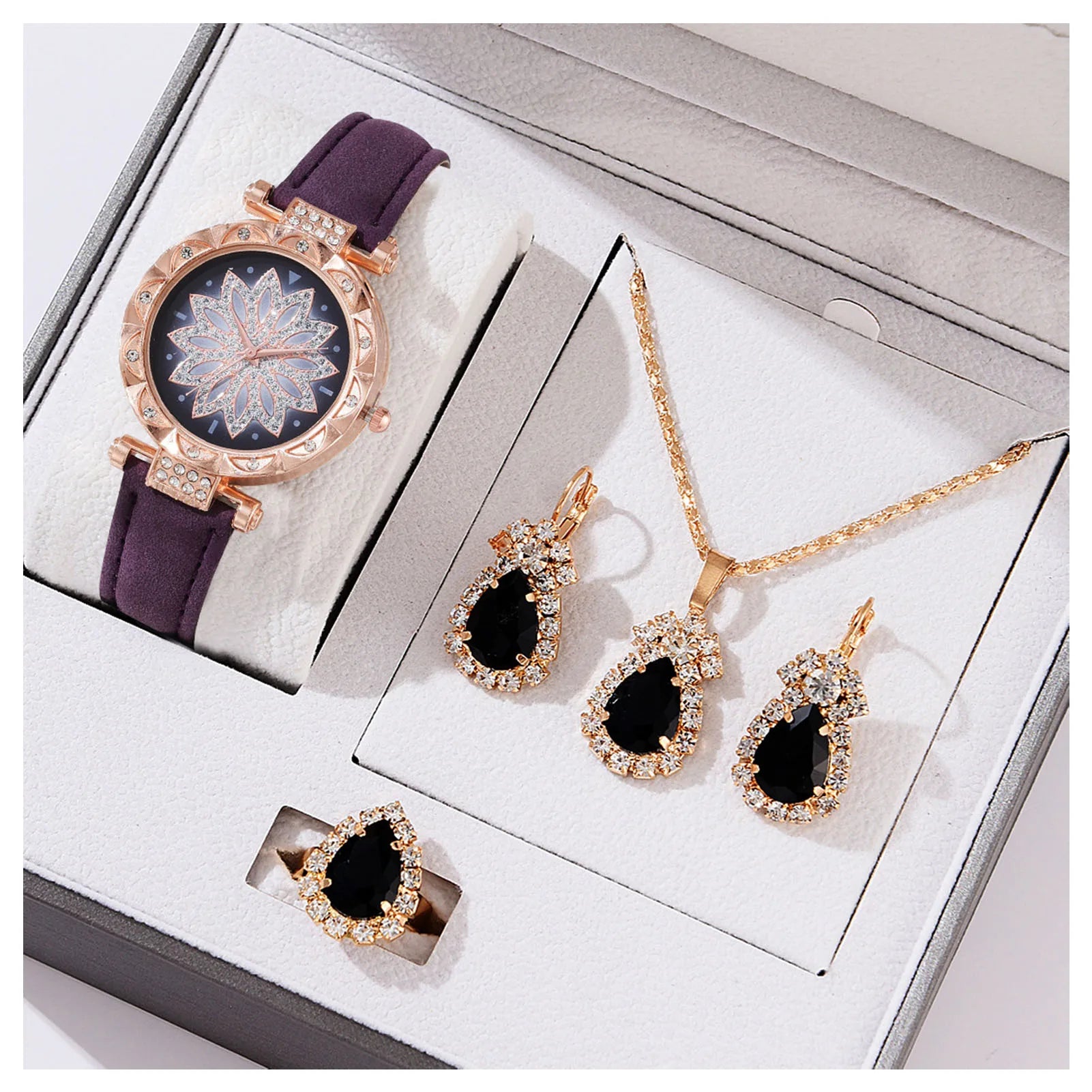 Watch, earrings, necklace gift set