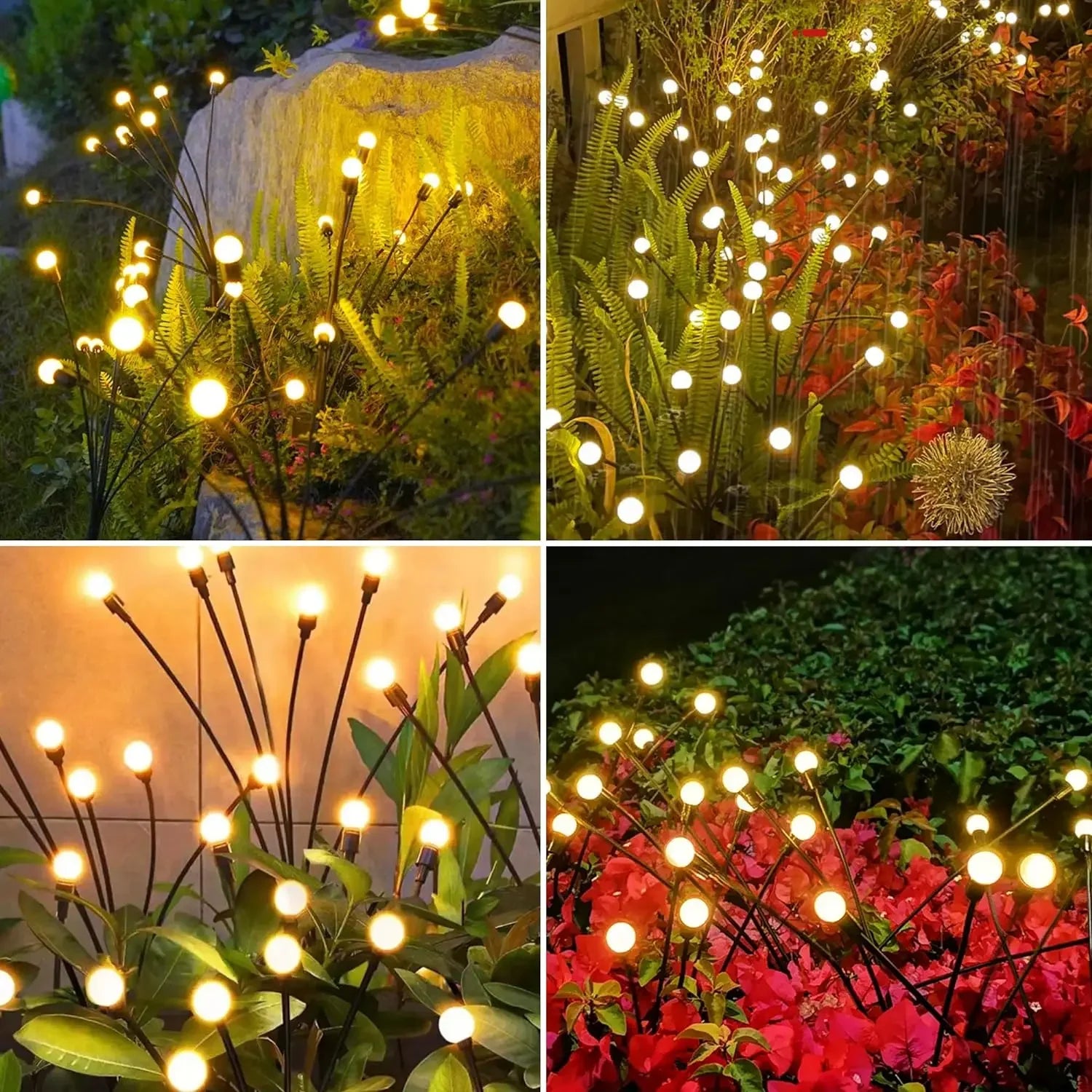 Three Headed Firefly Solar Outdoor Waterproof Firefly Lamp Courtyard Garden Layout Atmosphere Decoration Creative Outdoor Lawn