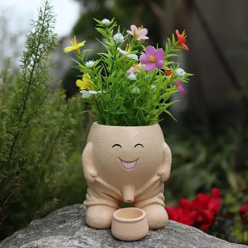 Nordic Green Plant Pot, Horticultural Flower Vase Creative Doll Resin Ornament Outdoor Succulent Flowerpot Hanging Planter