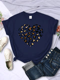 Simple Broken Leopard Heart tee