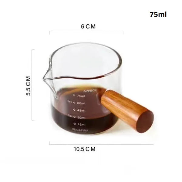 Heat-Resistant 75ML Glass Coffee Measuring Cup