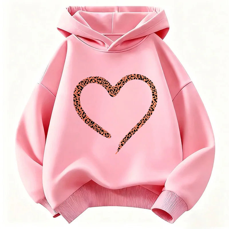 Leopard print heart sweater