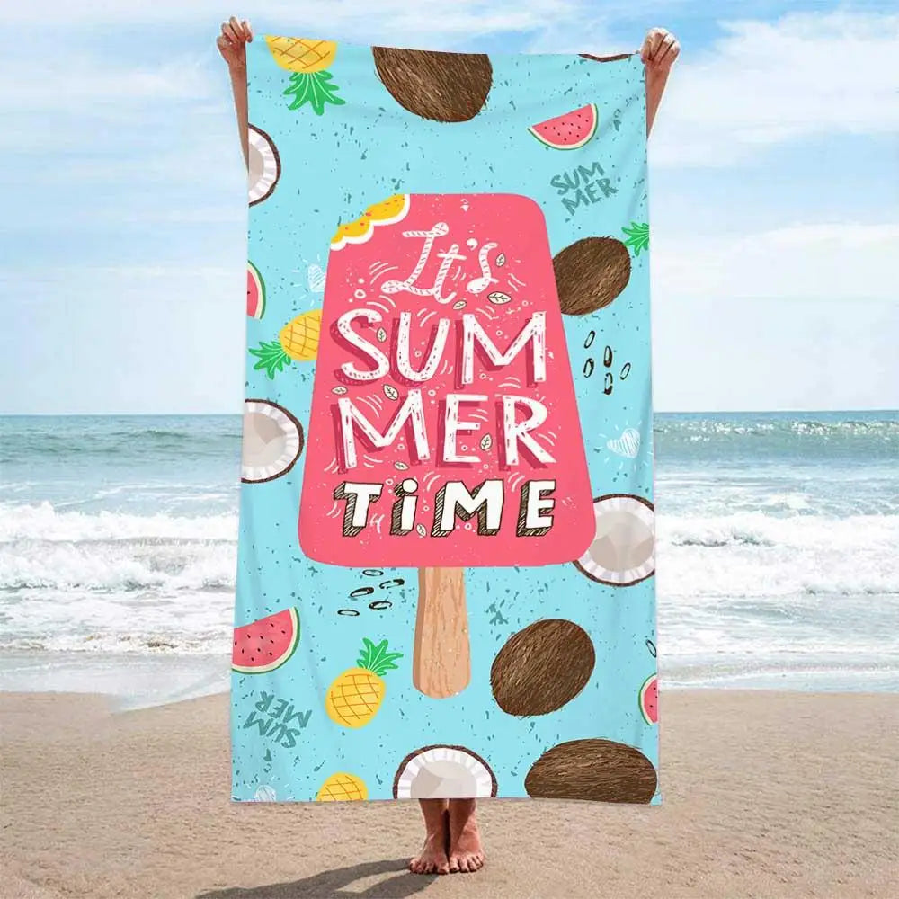 Summer No Sand Free Fruit Beach Towel Microfiber Outdoor Water Sports Towel Swimming Sunscreen Quick Dry Mandala Bath Towels