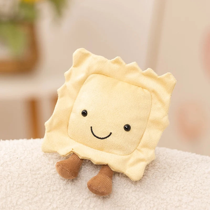 Cute Strawberry/Lemon Tart Plush Toy Soft Stuffed Dessert Doll Kawaii Smiling Food Toy for Kids Birthday Xmas Gift Home Decor
