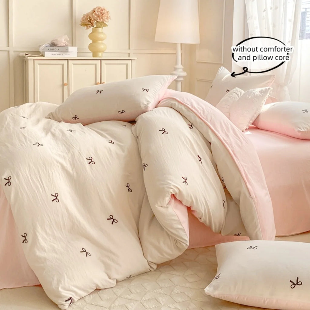 3 Piece Sheet Set  pink bowknot