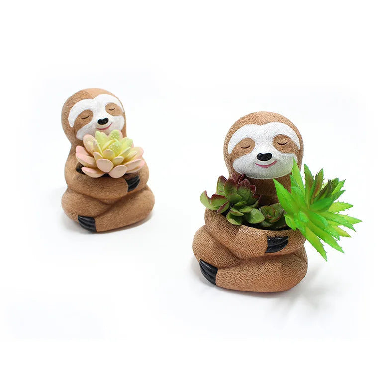 Cartoon Animal Succulent Flower Pot Cute Sloth Flowerpot Garden Planting Pot Desktop Home Decoration Ornaments Garden Planter