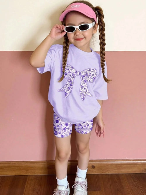 Bow shorts & tshirt Set