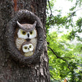 Baby Owl Resin Tree Face Owl Tree Hugger Outdoor Sculpture for Tree Decorations Garden Ornament Tree Statue Peeker